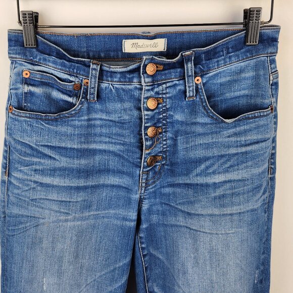 *FLAWED* Madewell Cali Demi-Boot Jeans in Bronson Wash Button-Front Edition 27 - Picture 3 of 12